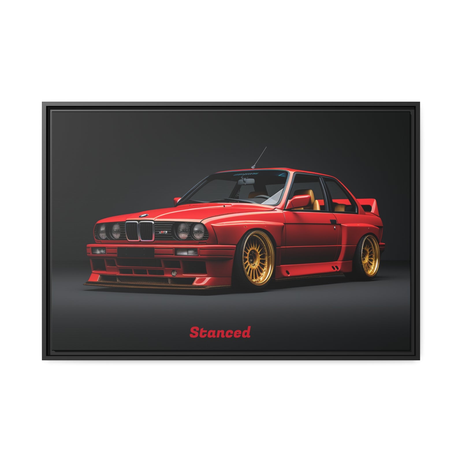 BAVSpeed "Stanced" BMW Wall Art Matte Canvas, Black Frame