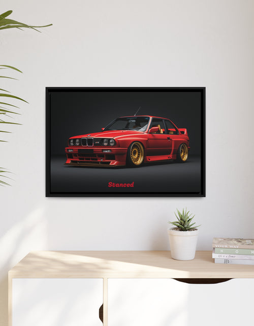 Load image into Gallery viewer, BAVSpeed &quot;Stanced&quot; BMW Wall Art Matte Canvas, Black Frame
