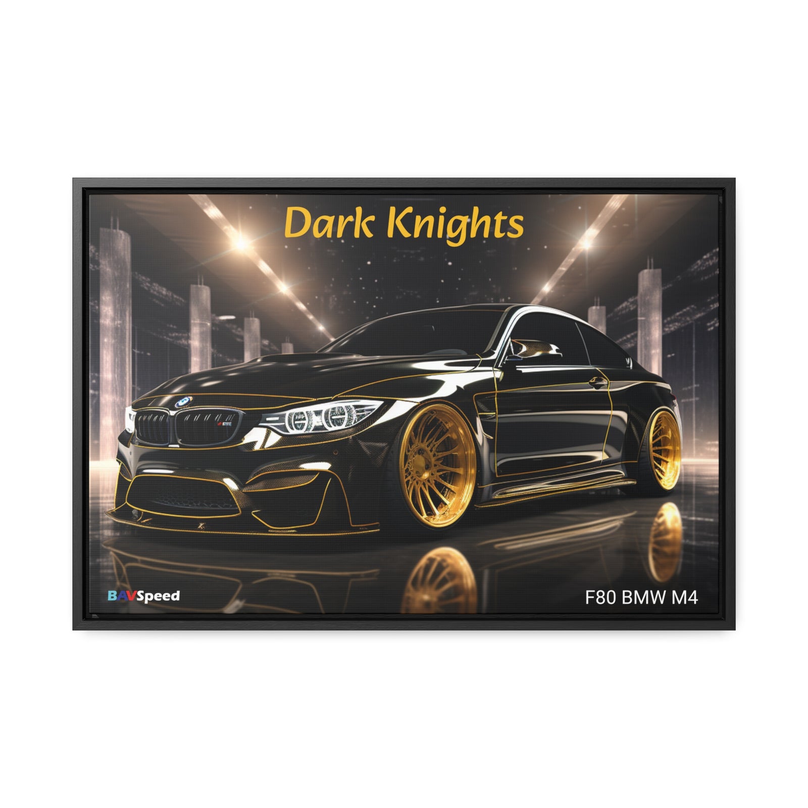 BAVSpeed F80 BMW Mr "Dark Knights" Framed Canvas Wall Art