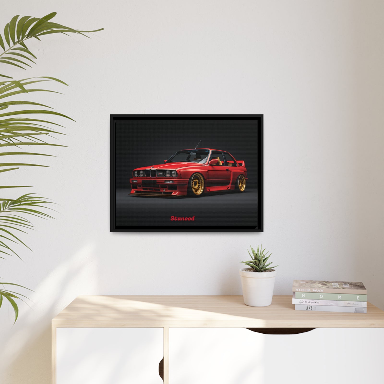 BAVSpeed "Stanced" BMW Wall Art Matte Canvas, Black Frame