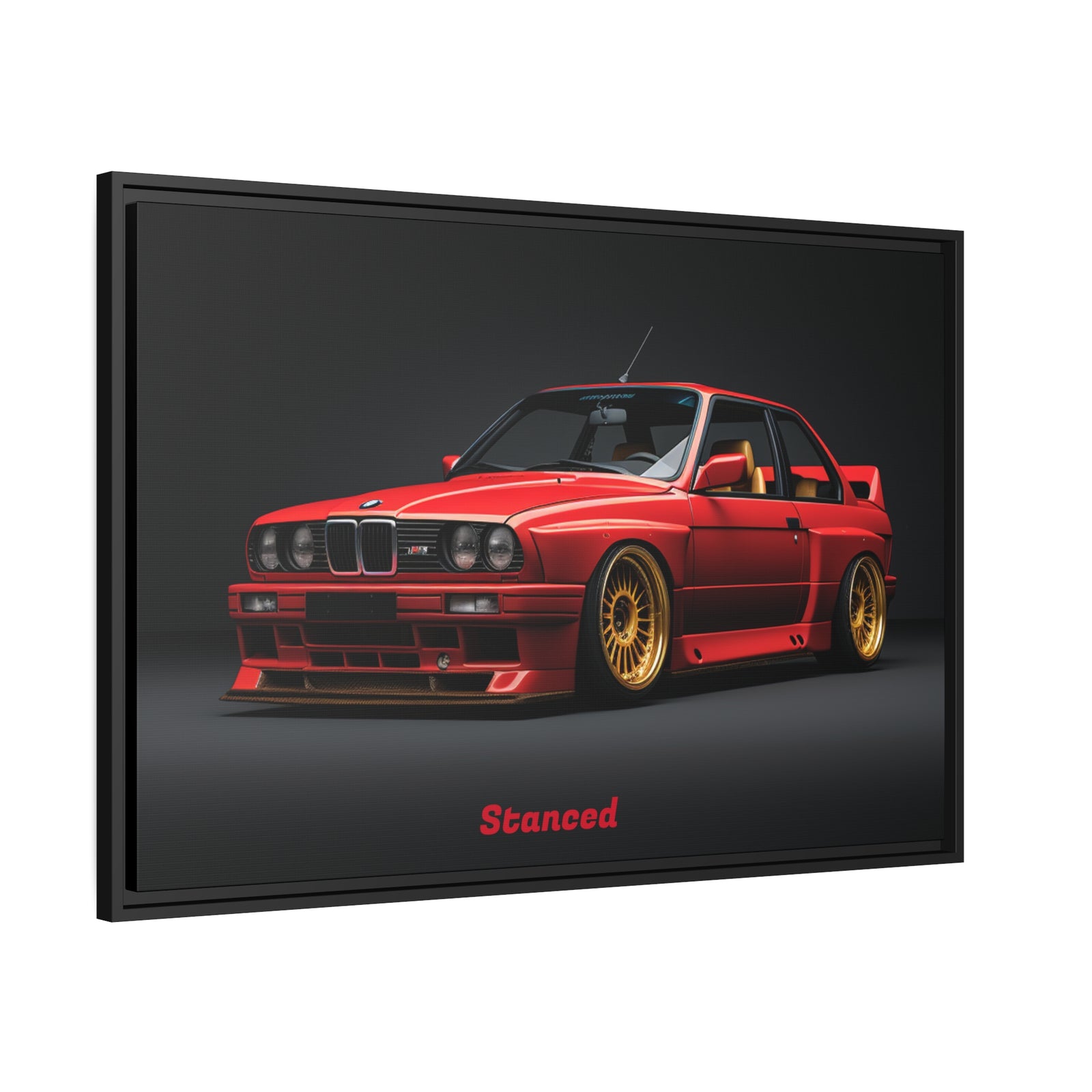 BAVSpeed "Stanced" BMW Wall Art Matte Canvas, Black Frame