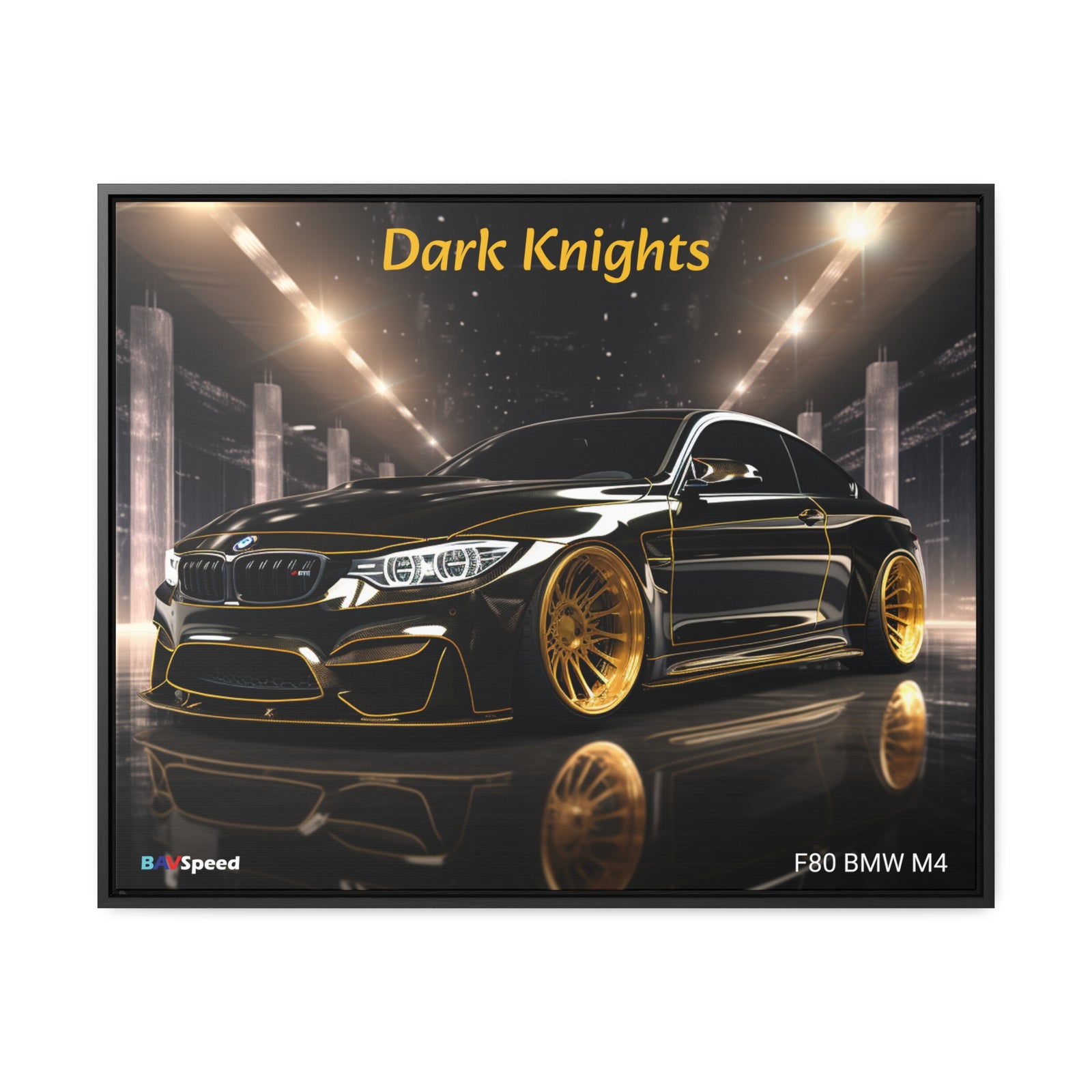 BAVSpeed F80 BMW Mr "Dark Knights" Framed Canvas Wall Art