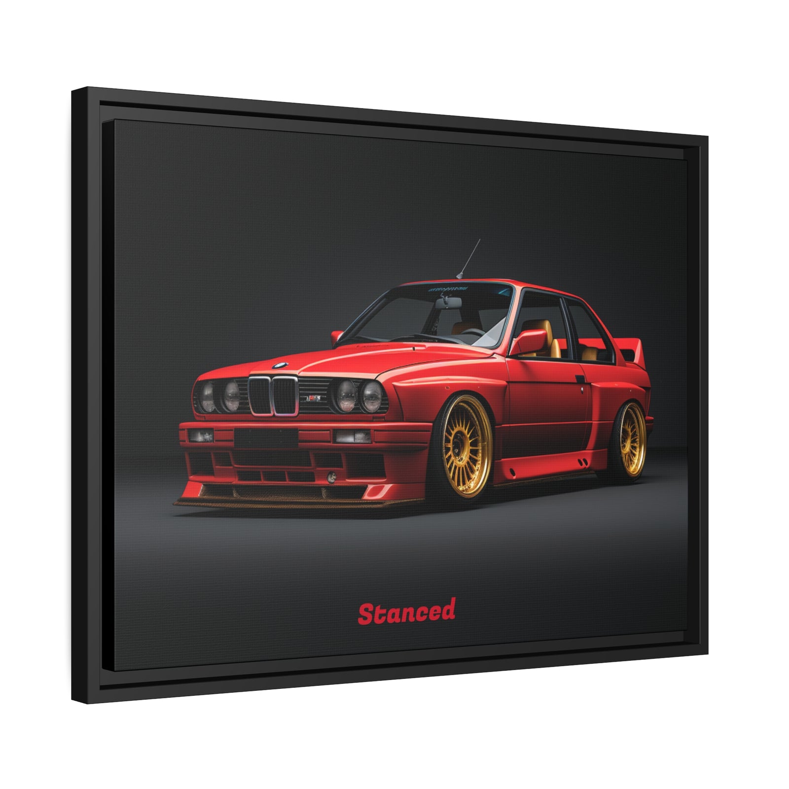 BAVSpeed "Stanced" BMW Wall Art Matte Canvas, Black Frame