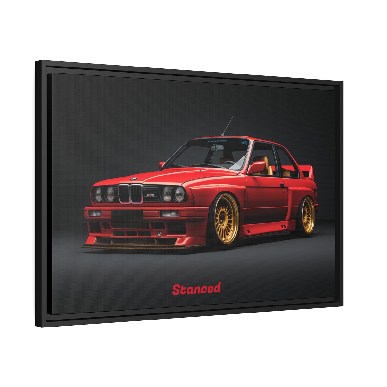 BAVSpeed "Stanced" BMW Wall Art Matte Canvas, Black Frame