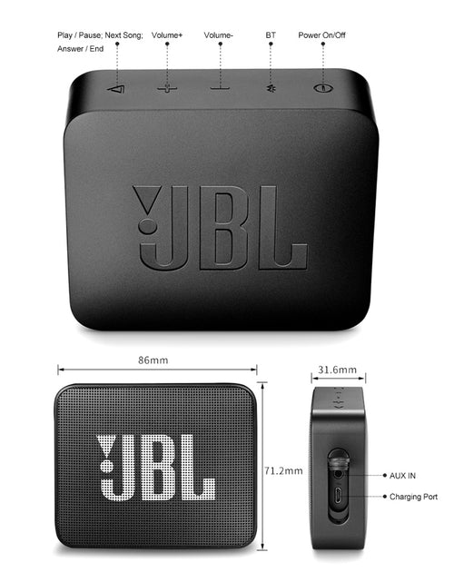 Load image into Gallery viewer, JBL GO 2 Wireless Bluetooth Speaker IPX7 Waterproof With Mic
