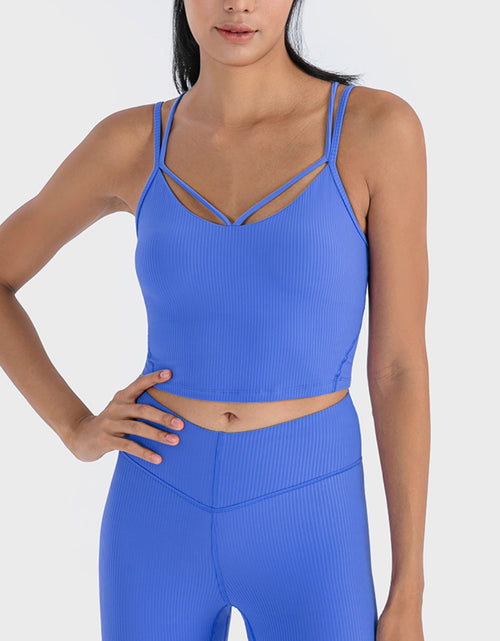 Load image into Gallery viewer, Double Strap Ribbed Sports Cami
